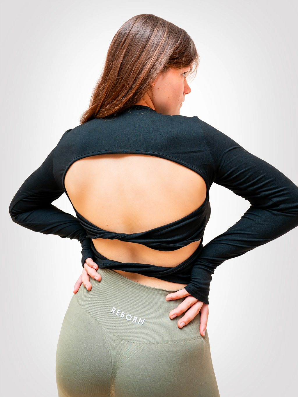 Reborn Mo on Open-Back Top – Black
